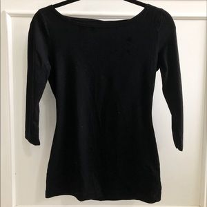 H&M Plain Black Mid-length Sleeve